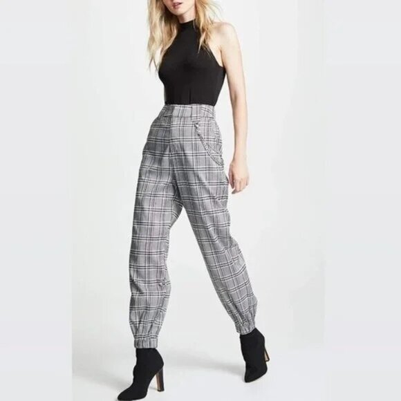 I.AM.GIA High-Waisted Cobain Plaid Relaxed-Fit Chain Pants Goth 80's Size Small - Picture 2 of 10